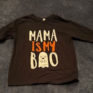 Kids' Black Long Sleeve 'Mama Is My Boo' Graphic Tee
